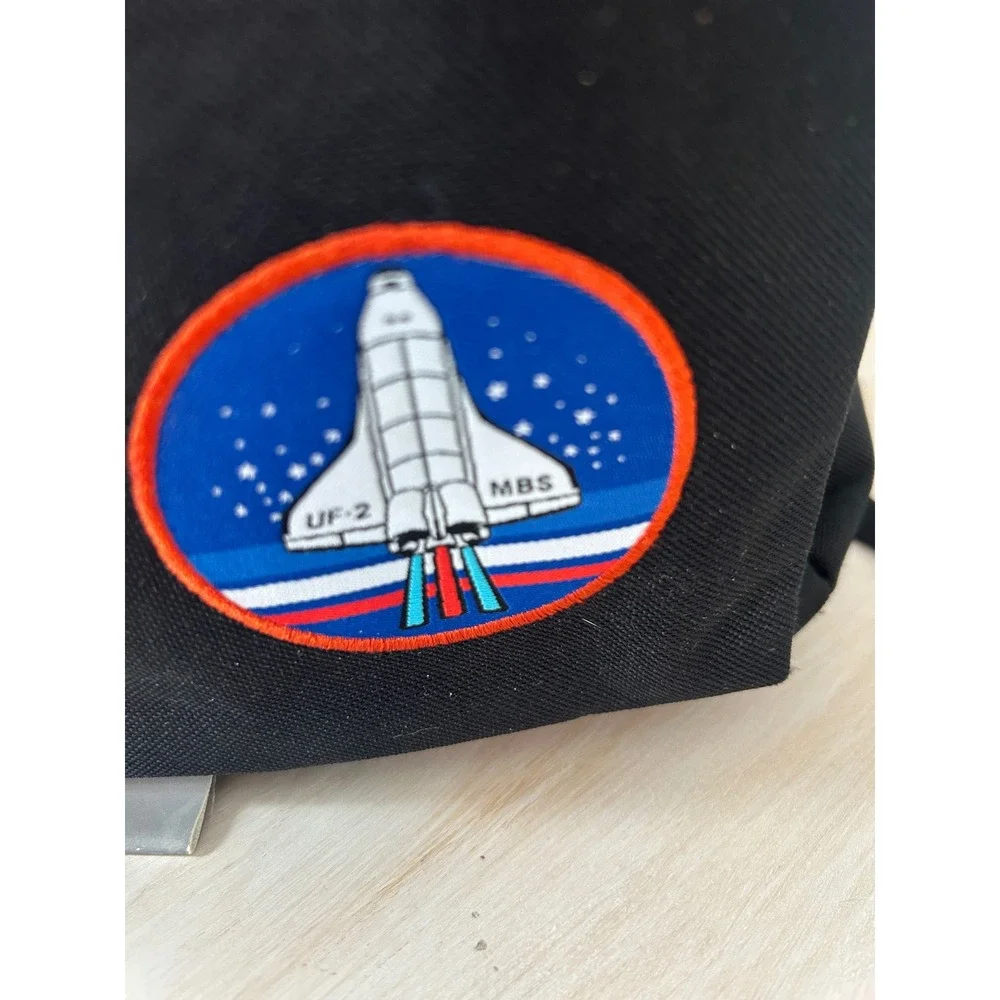 Mad Engine NASA Backpack Black Space Shuttle‎ American Flag Patches Bookbag